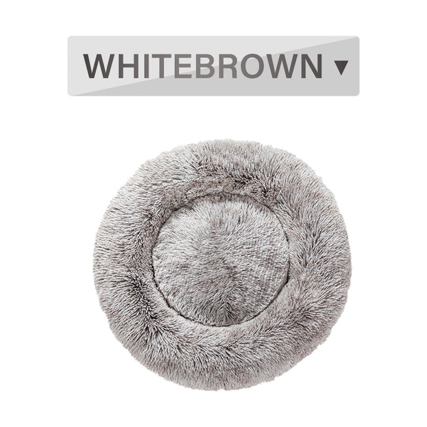 Fluffy Donut Dog Bed - Plush Bolster Pet Cushion for Nesting – detail view