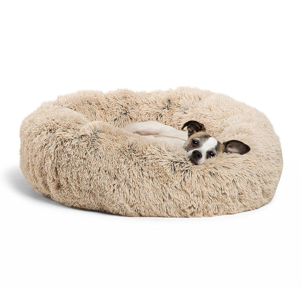 Round Plush Pet Nest Bed - Cozy Kennel for Small Dogs & Cats – side view