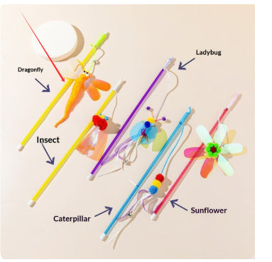 Cat Teaser Wand – Shiny Reflective Ribbon Toy – features