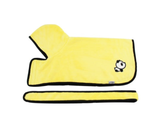 Absorbent Dog Bathrobe – Quick-Dry Microfiber Towel Coat with Belt – in use