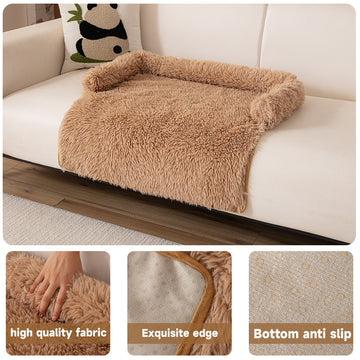 Plush Dog Sofa Bed – Warm Winter Pet Mat – in use