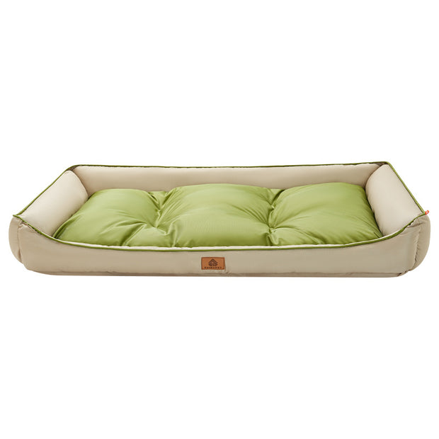 Waterproof Oxford Square Dog Bed – Color Block All-Season Mat – detail view