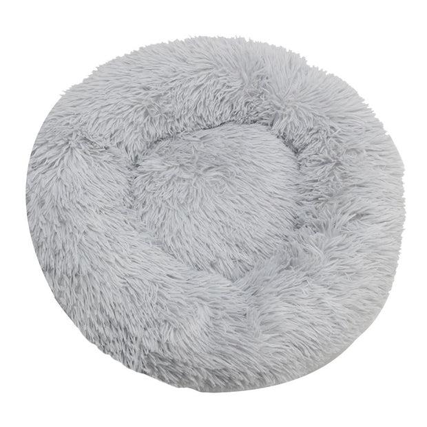Machine-Washable Plush Round Dog Bed – Orthopedic Comfort – lifestyle photo