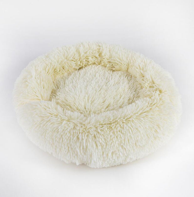 Round Plush Pet Nest Bed - Cozy Kennel for Small Dogs & Cats – lifestyle photo