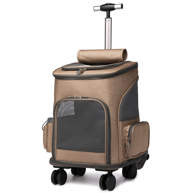 Rolling Pet Backpack Carrier – Folding Trolley for Cats & Small Dogs – size reference