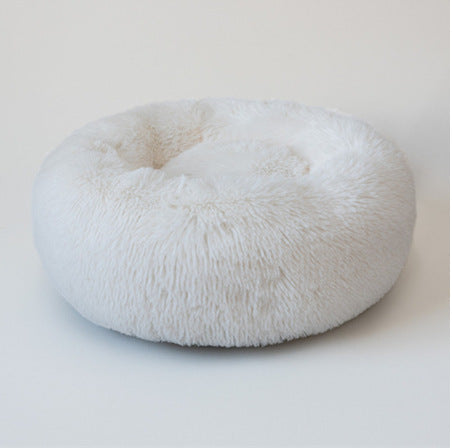 Round Plush Pet Nest Bed - Cozy Kennel for Small Dogs & Cats – packaging
