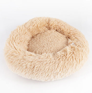 Round Plush Pet Nest Bed - Cozy Kennel for Small Dogs & Cats – close-up