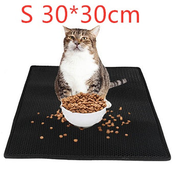 Cat Litter Mat – Honeycomb Waterproof Urine-Proof Pad – in use