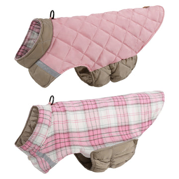 Double-Sided Reflective Plaid Dog Vest – Warm Winter Coat – features