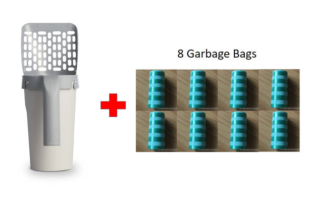 Integrated Cat Litter Scoop – Waste Bin & Bag Storage Set – packaging