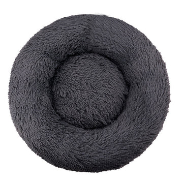 Machine-Washable Plush Round Dog Bed – Orthopedic Comfort – side view