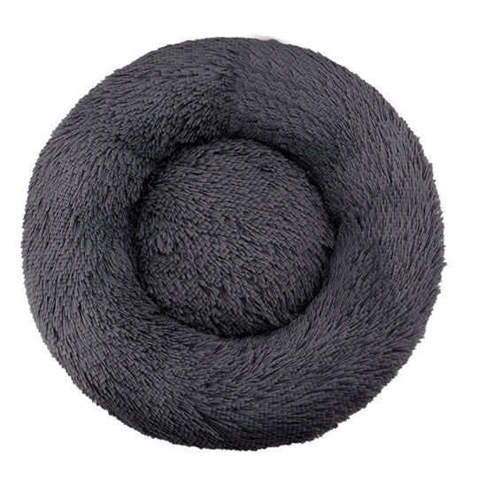 Machine-Washable Plush Round Dog Bed – Orthopedic Comfort – side view