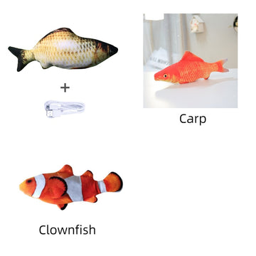 Motion-Activated Fish Cat Toy - USB Rechargeable Flopping Interactive – detail view