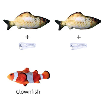 Motion-Activated Fish Cat Toy - USB Rechargeable Flopping Interactive – color options
