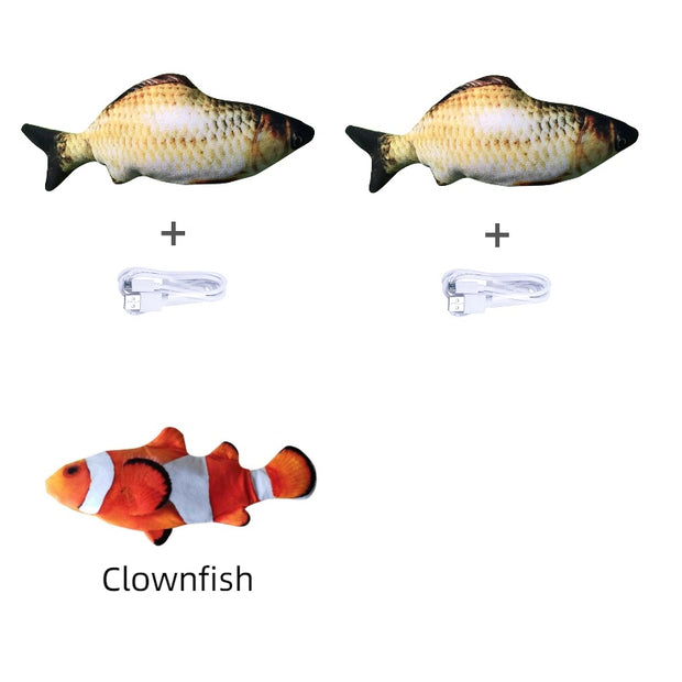Motion-Activated Fish Cat Toy - USB Rechargeable Flopping Interactive – color options