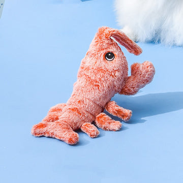Electric Jumping Shrimp Cat Toy – USB Plush Lobster – pet wearing