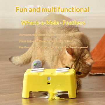 3-in-1 Cheese House Cat Toy – Interactive Puzzle Feeder – in use