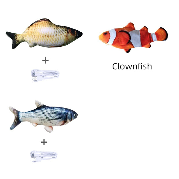 Motion-Activated Fish Cat Toy - USB Rechargeable Flopping Interactive – features