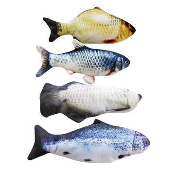 Motion-Activated Fish Cat Toy - USB Rechargeable Flopping Interactive – close-up