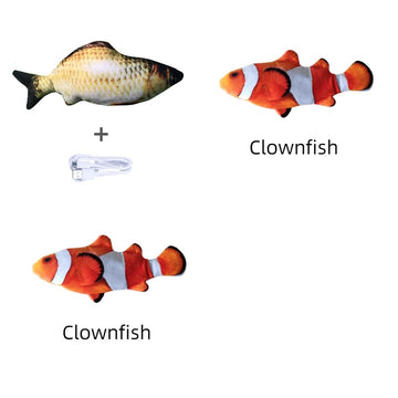 Motion-Activated Fish Cat Toy - USB Rechargeable Flopping Interactive – size reference