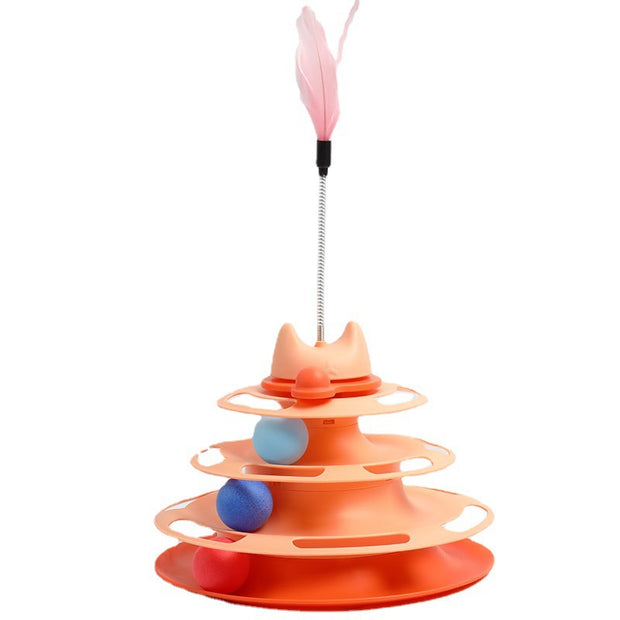 Interactive Cat Turntable – Self-Play Ball Tower Toy for Cats – detail view
