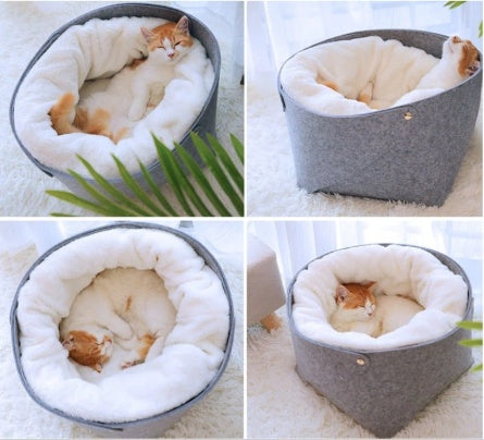 Ultra-Plush Orthopedic Cat Bed – Self-Warming Memory Foam Nest – detail view