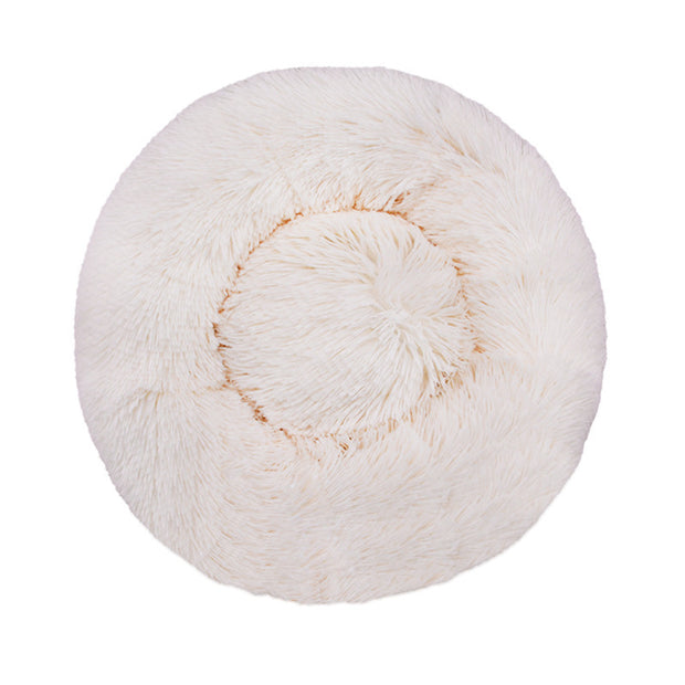 Machine-Washable Plush Round Dog Bed – Orthopedic Comfort – lifestyle photo