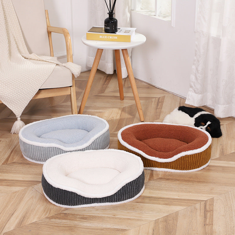 New Autumn-winter Pet Bed - Cute, Soft, Comfortable, Detachable, Thick And Warm Plush Cushion Products For Pets - kindoPet