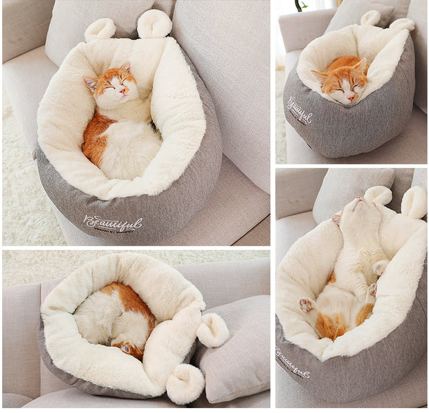 Dog Sleeping Bag Bed – Soft Warming Cushion Kennel – features