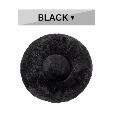 Fluffy Donut Dog Bed - Plush Bolster Pet Cushion for Nesting – size reference