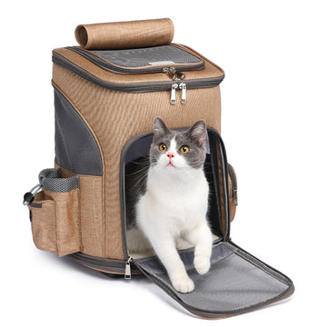 Rolling Pet Backpack Carrier – Folding Trolley for Cats & Small Dogs – detail view