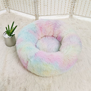 Round Plush Pet Nest Bed - Cozy Kennel for Small Dogs & Cats – color options