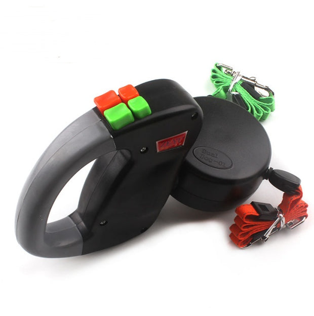 Retractable Dual Dog Leash – Tangle-Free 360° Swivel Double Walking Leash – packaging