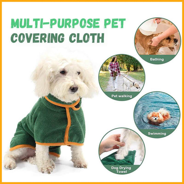 Absorbent Dog Bathrobe – Quick-Dry Microfiber Towel Coat with Belt – lifestyle photo