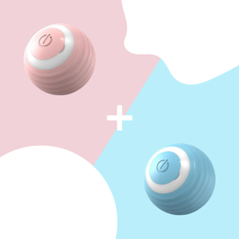 USB rechargeable smart cat ball toy in pink silicone for kittens