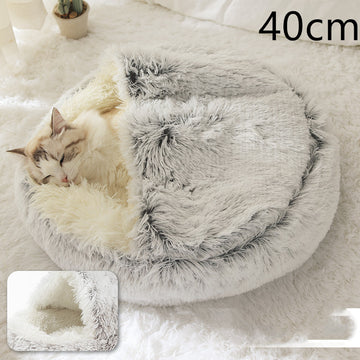 sphynx cat cozy coffee round warm plush pet bed winter