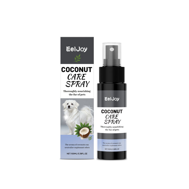 EelJoy Coconut Care Spray bottle and packaging on a white background