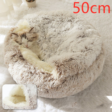 stable non slip round pet bed on carpet flooring