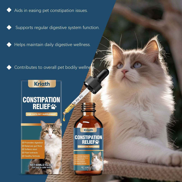 Cat Constipation Relief Drops – Gentle Liquid Digestive & Stool Support – side view