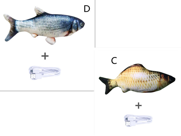 Motion-Activated Fish Cat Toy - USB Rechargeable Flopping Interactive – in use