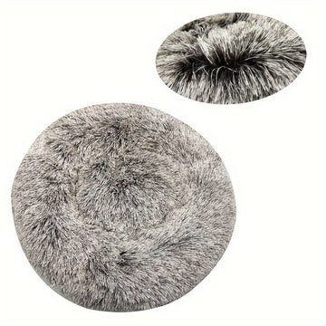 Machine-Washable Plush Round Dog Bed – Orthopedic Comfort – packaging