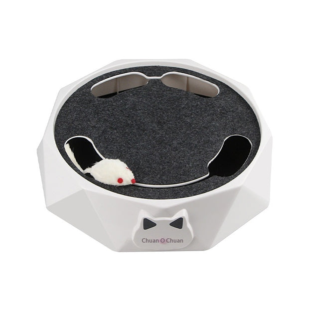 Automatic Plush Mouse Cat Turntable Toy – Electric Spinner – in use