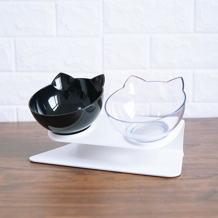 Transparent food grade cat bowl with whisker-friendly 5.5 inch diameter design