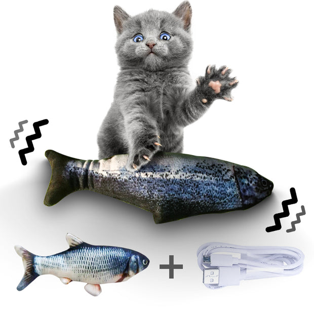 Motion-Activated Fish Cat Toy - USB Rechargeable Flopping Interactive – color options