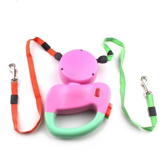 Retractable Dual Dog Leash – Tangle-Free 360° Swivel Double Walking Leash – side view