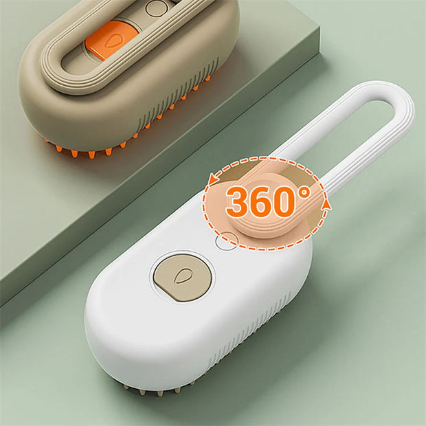 3-in-1 Electric Steam Pet Brush – Grooming Spray & Massage Comb – size reference