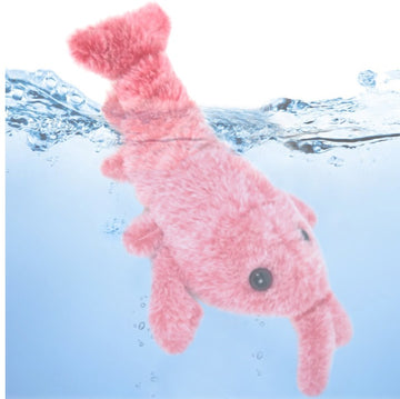 Electric Jumping Shrimp Cat Toy – USB Plush Lobster – detail view