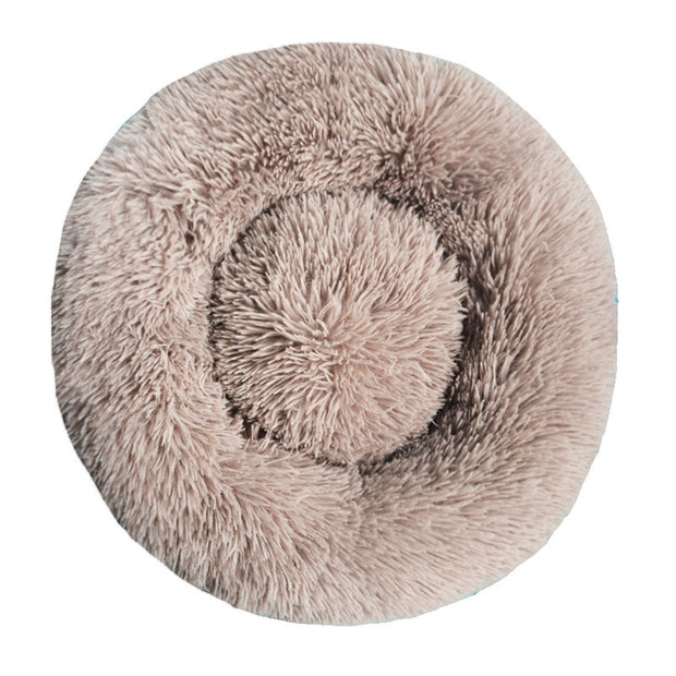 Machine-Washable Plush Round Dog Bed – Orthopedic Comfort – features