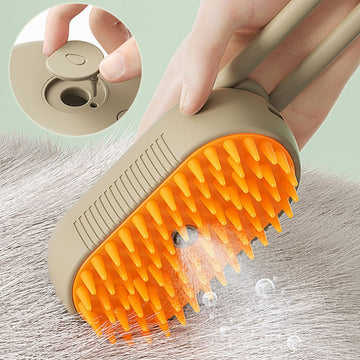 3-in-1 Electric Steam Pet Brush – Grooming Spray & Massage Comb – lifestyle photo