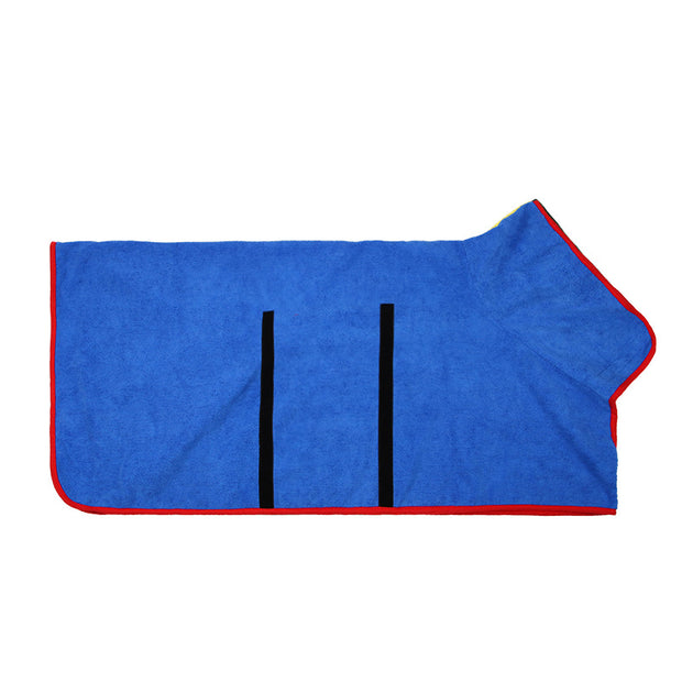Absorbent Dog Bathrobe – Quick-Dry Microfiber Towel Coat with Belt – side view